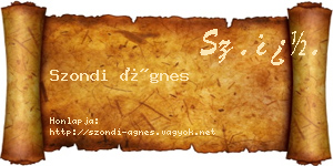 Szondi Ágnes névjegykártya